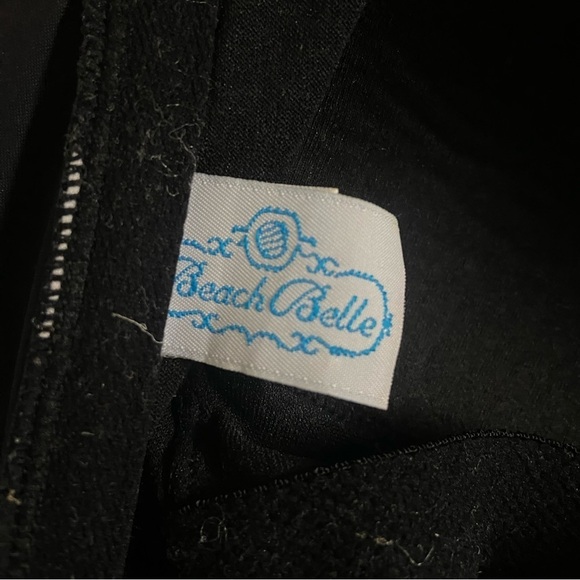 Beach Belle Swimsuit Halter Black One Piece dress Size 10 - Picture 7 of 8